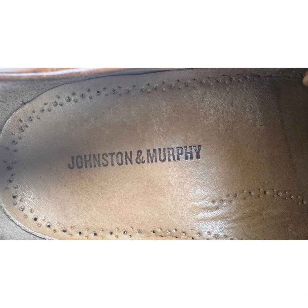 Johnston & Murphy Mens 11 M Brown‎ Leather Lace Up Oxford Dress Shoes Two-Tone